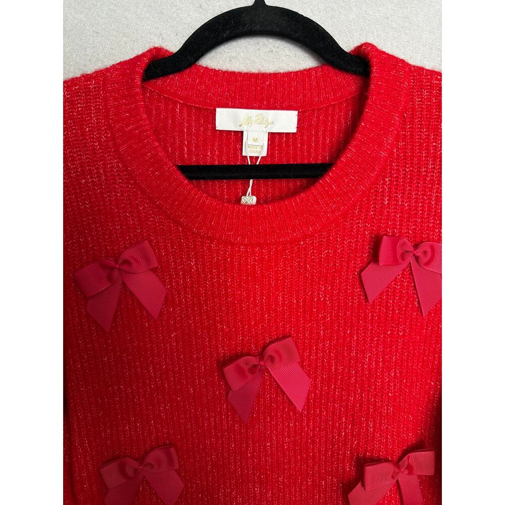 Lilly Pulitzer Zarie Sweater Party Bows Cranberry Red Women's Medium NEW - Picture 3 of 11